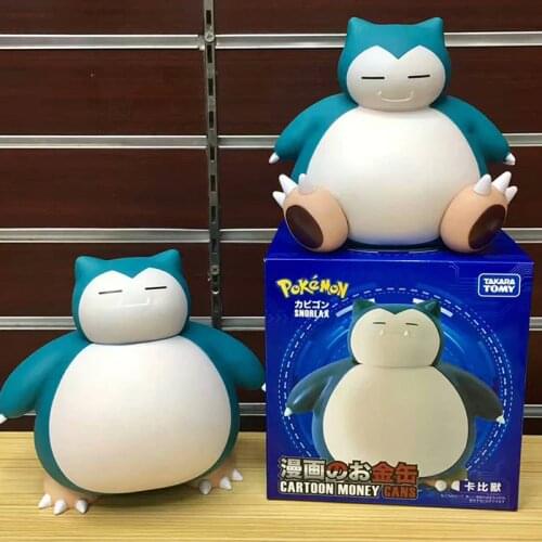 Takara Tomy Pokemon Cartoon Piggy Bank Animation Surrounding Kawaii Pikachu Doll Hand-made Toy Model Birthday Gift for Children