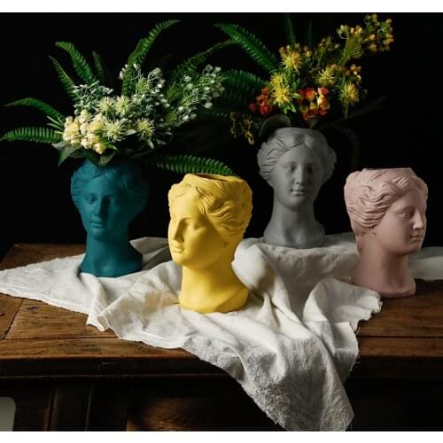 Venus Vase Home Decor Ceramic Color Mud Sculpture Living Room Fairy Tale Characters Home Decoration Gift Plant Pots Decorative