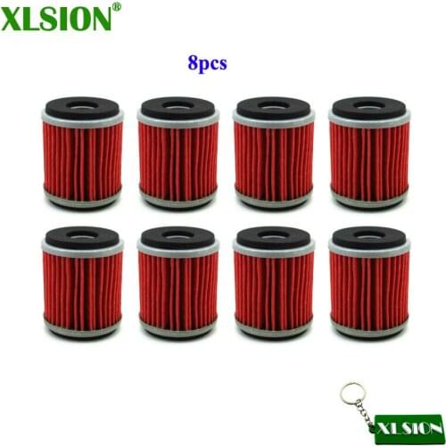 XLSION 8x Oil Filter For Yamaha YBR250 YZ250 WR250F WR450F WR250X WR250R WR YZ 450F YFZ 450 450R 450W 450X RAPTOR Bike