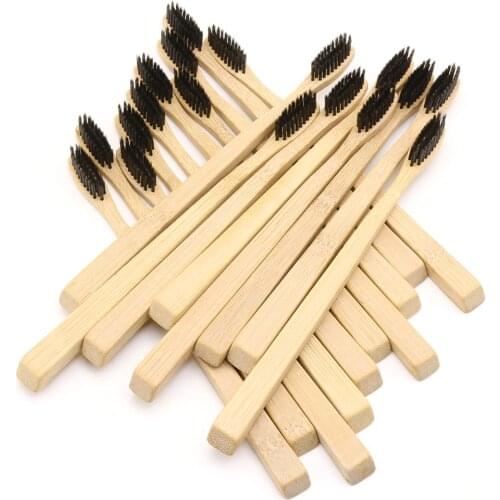 DR.PERFECT 100 PCS/lot Square Bottom Bamboo Toothbrush Wholesale Eco friendly Wooden Bamboo Toothbrush Oral Care Soft Bristle