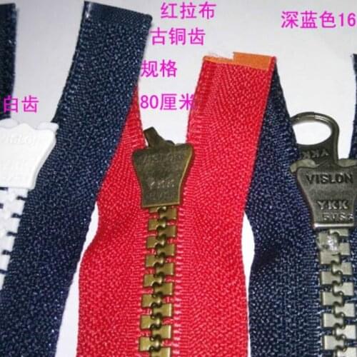 10 Pcs/lot Vintage YKK Zipper Dark Blue Resin Open End Single Lock Fastener for Jacket Sewing Accessories Wholesale