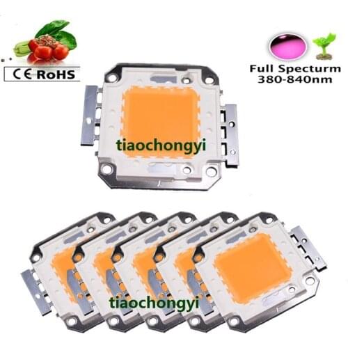 10X 100W 380-840nm Full Spectrum High Power LED Chip Grow Light for hydroponics