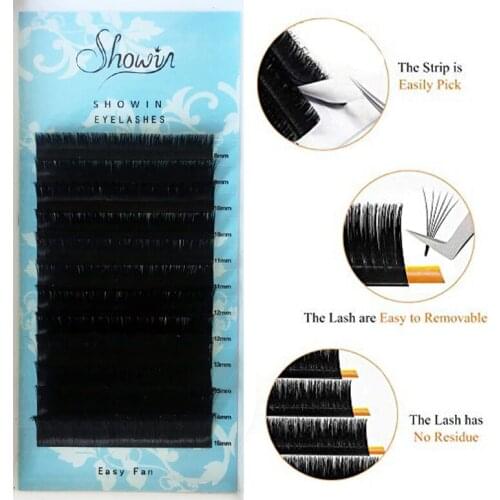 2 Case 0.07mm Easy Fan Bloom Eyelash Extension Austomatic Flowering Fast Fan Self-Making Fans Volume Lashes Faux Eyelash