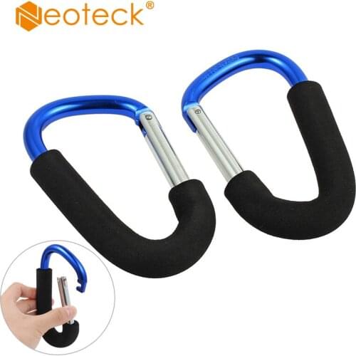 Neoteck 2Pcs Universal Bag Hooks Aluminium Alloy for Wheelchair Carabiner Clips Baby strollers Shopping Bag Clip Accessories