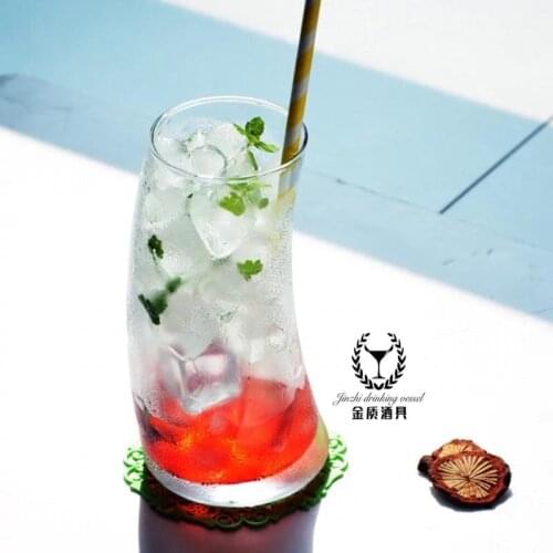 2020 new wine cup mixed creative sailing juice cup curved cup inclined glass cocktail glass crystal glass