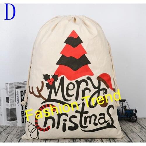 50pcs/lot 5 Styles New Arrival Latest Fashion Personalized Cute Christmas Gift Bags Drawstring Santa Sack