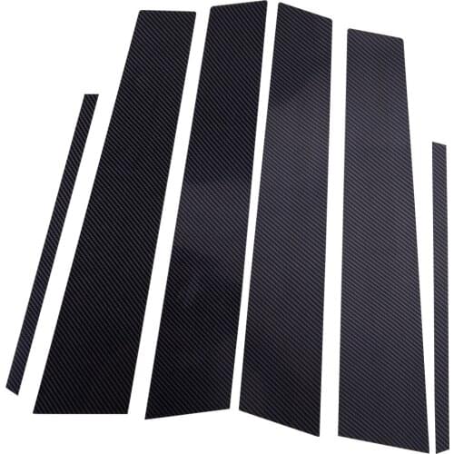6Pcs Door Window B Pillar Post Cover Trim Sticker Carbon Fiber Style PC Fit for Honda Civic 2006 2007 2008 2009 2010 2011 4DR