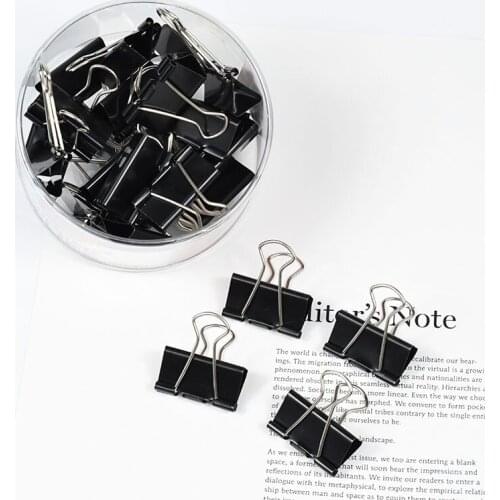 6332B Metal Binder Clips Black Paper Clips 30/50mm Black Home Office Books File Paper Organizer Clip Food ClipsStrong clamping