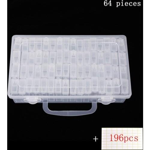 64pcs Diamond Painting Tools Accessories Beads Container Rhinestone Diamond Embroidery Stone Storage Convenience Box