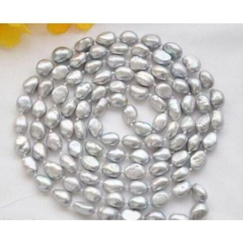 AAA Natural freshwater pearl 7-8mm round pearl necklace, handmade jewelry 18inch"