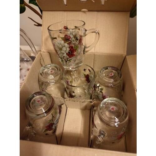 1PC 10x8cm Capacity 320ml Milk cup wine cup tea cup withstand 120 ℃ heat glass cup