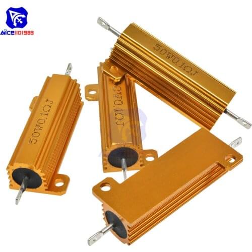 Diymore 50W 0.1R -1KΩ ±5% Wirewound Resistor Electronic Aluminium Shell Resistor for LED Light Frequency Divider Servo Industry