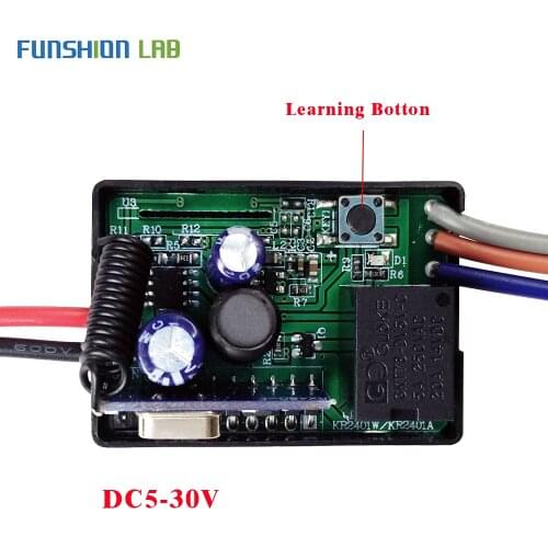 FUNSHION 433Mhz 6V 12V 24V Relay receiver Module Universal Wireless Remote Control Switch DC5-30V control remoto porton electico