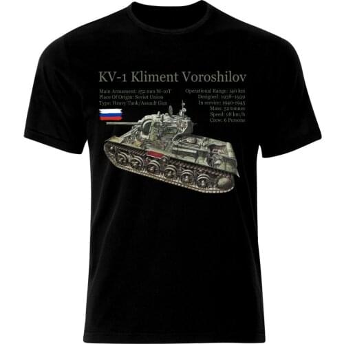 KV 1 Tank Panzer Armure WW2 Army was USSR Russia Summer mens blueprint cotton T shirt