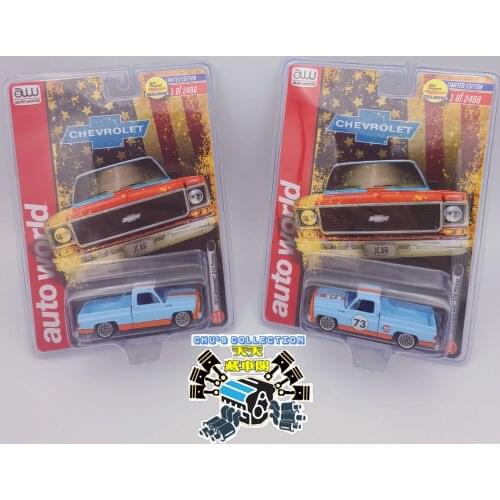 AW 1/64 Chevrolet GULF C10 Diecast Collection of Simulation Alloy Car Model Children Toys
