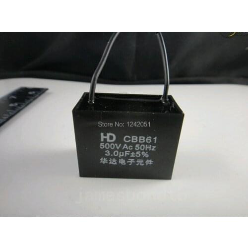 10pcs Fan Capacitor Metallized Capacitor Start Capacitor CBB61 500VAC 3.0uF