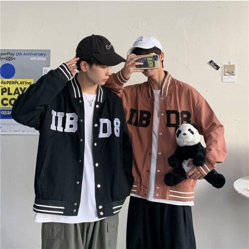 2021 baseball suit mens fashion brand ins spring and autumn Korean fashion ruffian loose jacket couple Harajuku coat