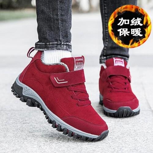 Big Size Non-slip Warm Womens Sneakers Winter Running Shoes for Women Sports Shoes Woman Sport Shoes Red Fur Sneackers D-1060