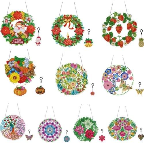 New holiday garland with LED lights, diamond painting, embroidery, acrylic garland, Christmas and Halloween gifts