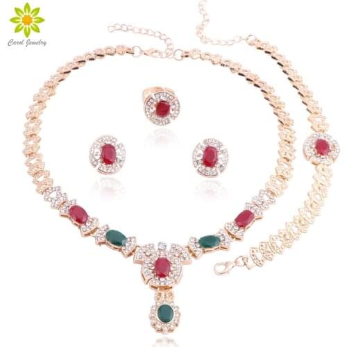 New Dubai Silver Plated Jewelry Sets Fashion Nigerian Wedding African Beads Necklace Earrings Sets Costume Dubai For Women