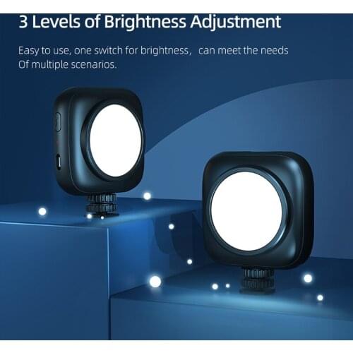 R58A Portable Mini Video Light LED Photography Fill Lamp with 500mAh Rechargeable Lithium Battery 5000K 3-Level Brightness