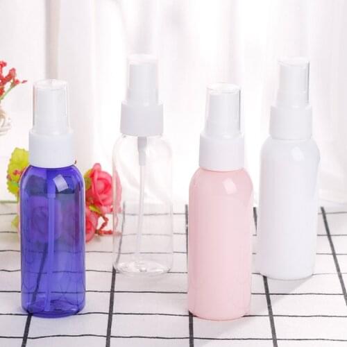 20pcs/lot 50ml Transparent Plastic Refillable Bottle Travel Portable Perfume Atomizer Spray Bottle Essential Oil Empty Pot