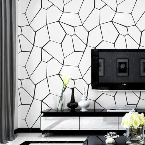 Modern Fashion Black White Stone Wallpaper 3d Living Room Decals TV Background Nordic Ins Style Art Wall Papers Home Decor J083