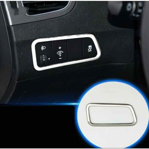 Car Headlight Switch Control Stainless Steel Decorative Frame Sticker For Hyundai Elantra Avante 2012 2013 2014 2015