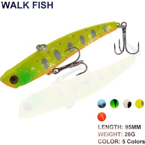 WALK FISH 1PCS 26g/95mm VIB Fishing Lure Artificial Vibration Sinking Fishing Lure Witer Hard Fishing Baits Fishing Tools