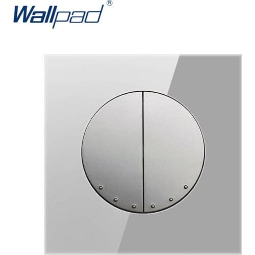 2019 Wallpad 2 Gang 3 Way Intermediate Rocker Button Wall Light Switch Grey Crystal Glass Panel 16A