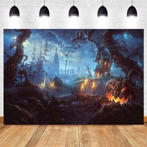 Yeele Halloween Photography Background Grunge Forest Pumpkin Lights Baby Portrait Backdrop Photographic Photocall Photo Studio