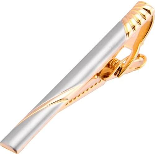 Tie Clip Tie Clips For Men Gold/Silver Plated Tie Pin Unique Design Box Pins Bar Company Meeting Banquet Suit Appointment QiQiWu