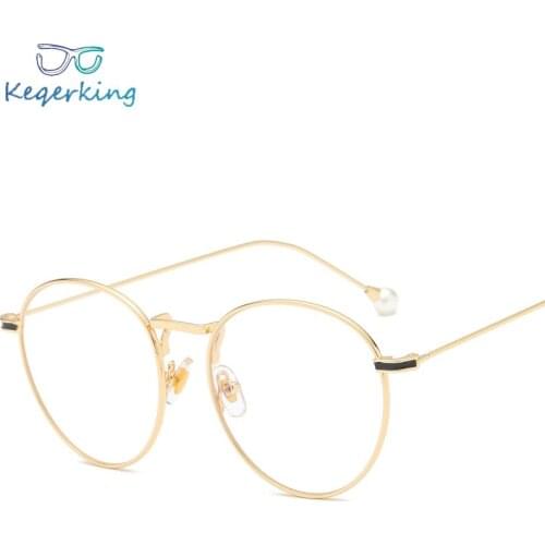 Women Eyeglasses Brand Designer Rose Alloy Frame Print Pearl Leg Optical Clear Len Glasses Unisex Eyeglasses Frames For Man ZB90