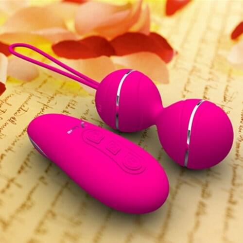Female Tight Exercise Vaginal Ball Silicone Remote Control Vibrating Eggs Geisha Dual Vibrating Balls Sex Toys for Woman