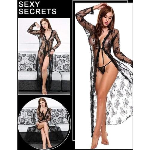 Womens sexy lingerie erotic nightgown lace lingerie sex clothes babydoll see-through erotic dress black sexy lingerie