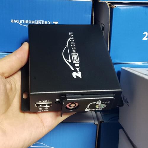 Newest 2CH AHD DVR Real-time HD 1080P 2 Channel Mobile DVR support 128GB/CVBS/AHD 5.0MP mini bus vehicle DVR with remote control