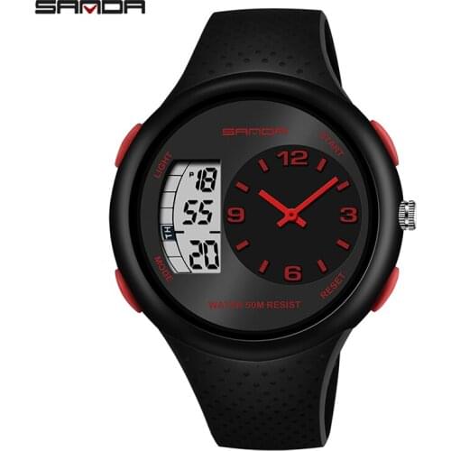 2021 SANDA Black Sport Men Watches Top Brand Luxury Military Digital Quartz Watches Waterproof Male Clock relogio masculino 763