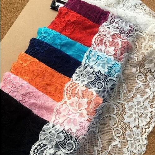 3meter/lot high quality 17.5cm stretch lace trim accessories fabric diy bridal wedding dress fabric W071