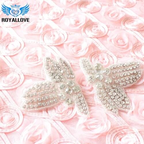 30 pairs fancy flower crystal applique in pairs for women dress gown collar bra bridal wedding dress shoes embellishments patch
