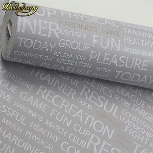 Beibehang papel de parede 3D Modern Flocking Words Textured Letters wallpaper Embossed wall paper roll wall covering televisores