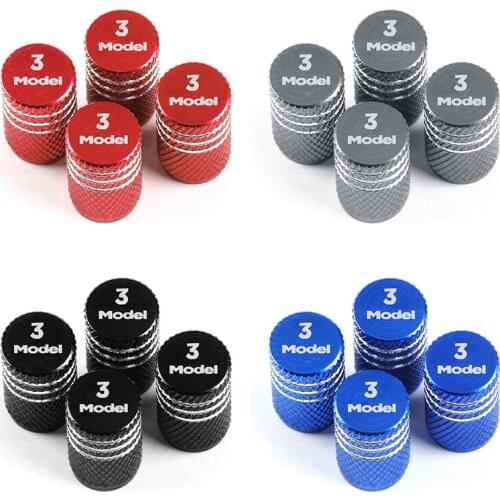 4pcs auto Metal Wheel Tire Valve Caps Stem case for Tesla Roadster Model 3 Model S Model X car accessories