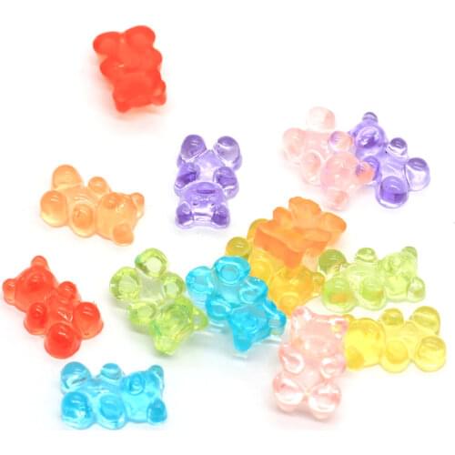 5*10*17mm Cute Fashion Bear Clear Animal Pvc Material Loose Beads Cheap Price Soft Flat Back for Craft Decoration