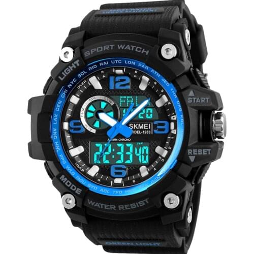 SKMEI 1283 Mens Military Double Time Display Multifunction Man Digital Watches Male Quartz Analog Waterproof Relogios Masculino