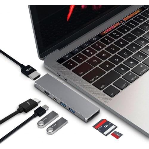 Type-C Expansion Dock Dual HDMI- PD 7 In 1 Hub Mobile Phone Notebook Docking Station Network Interface TF SD Card Slot