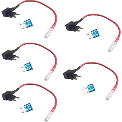 EE support 5 X 12/24V ATM APM Add A Circuit Fuse Tap Piggy Back Mini Blade Holder
