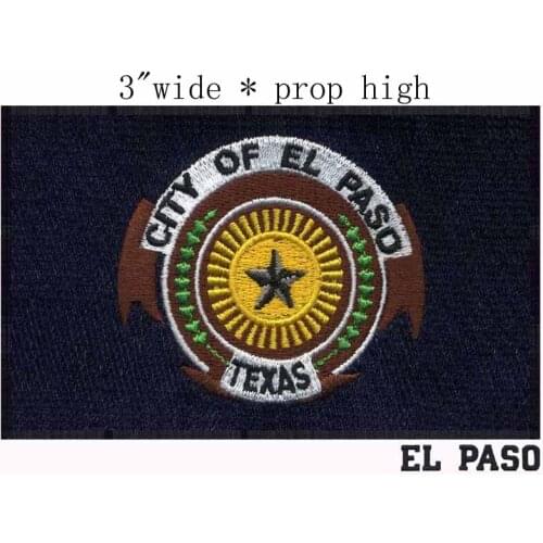 El Paso,Texas USA Flag 3" wide embroidery patch for dark blue/ white stripes/circle patch