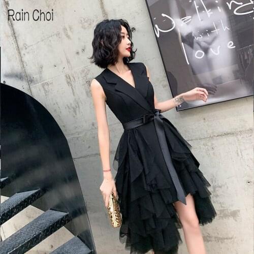 Elegant Evening Dress High Low Tea Length Formal Graduation Gowns Long Prom Dresses