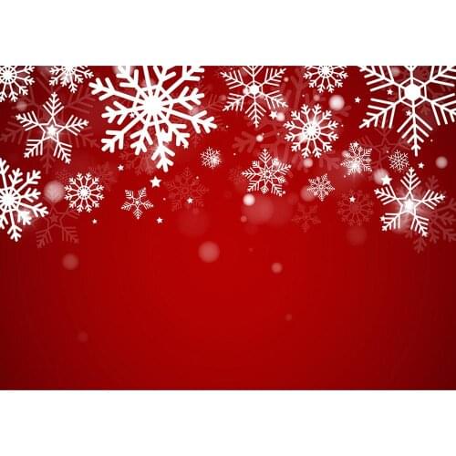 Snowflake Flare Red Photo Backgrounds Vinyl Cloth Studio Backdrops for Baby Shower Christmas Party Photoshoot Photography Props
