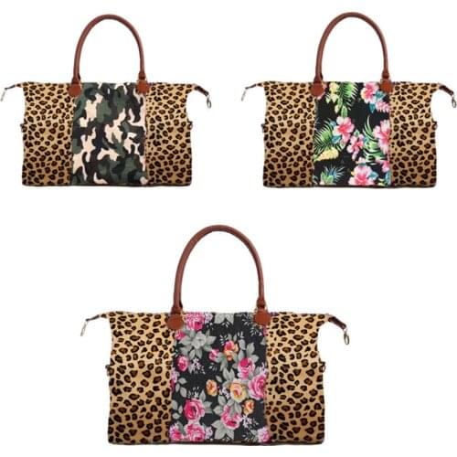 Camouflage Leopard Printed Bag Travel Tote Bag for Women Large-capacity Waterproof Storage Business Travel Big Bag 2021