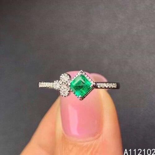 KJJEAXCMY fine jewelry 925 sterling silver inlaid natural emerald trendy girl new gemstone ring support test Chinese style